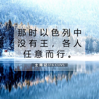 Picture 07 - 士 师 记 17:6 CUVS - 那 时 以 色 列 中 没 有 王 ， 各 人 - Bible Verse Picture