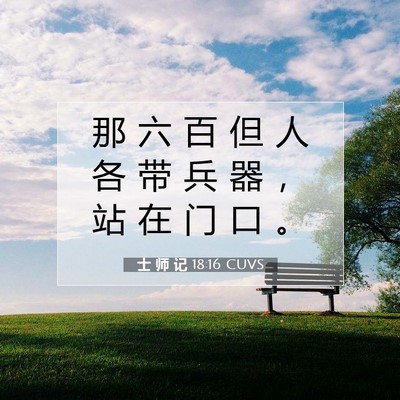 Picture 07 - 士 师 记 18:16 CUVS - 那 六 百 但 人 各 带 兵 器 ， 站 在 - Bible Verse Picture