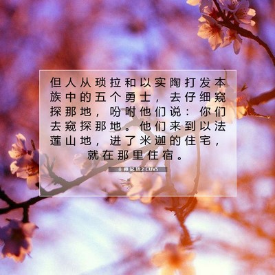 Picture 07 - 士 师 记 18:2 CUVS - 但 人 从 琐 拉 和 以 实 陶 打 发 本 - Bible Verse Picture