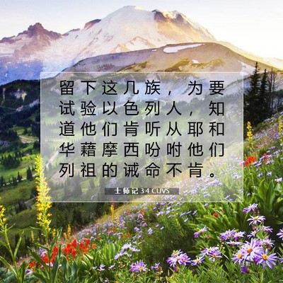 Picture 07 - 士 师 记 3:4 CUVS - 留 下 这 几 族 ， 为 要 试 验 以 色 - Bible Verse Picture