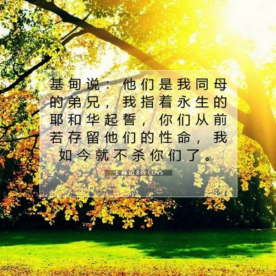 Picture 07 - 士 师 记 8:19 CUVS - 基 甸 说 ： 他 们 是 我 同 母 的 弟 - Bible Verse Picture