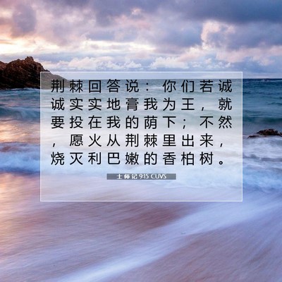 Picture 07 - 士 师 记 9:15 CUVS - 荆 棘 回 答 说 ： 你 们 若 诚 诚 实 - Bible Verse Picture
