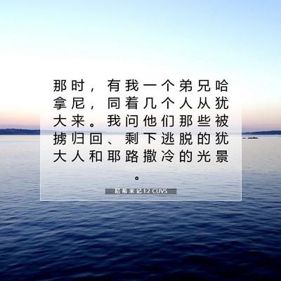 Picture 07 - 尼 希 米 记 1:2 CUVS - 那 时 ， 有 我 一 个 弟 兄 哈 拿 尼 - Bible Verse Picture