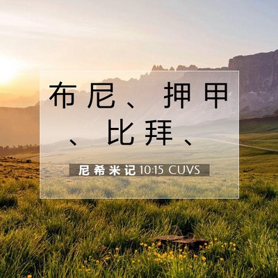 Picture 07 - 尼 希 米 记 10:15 CUVS - 布 尼 、 押 甲 、 比 拜 - Bible Verse Picture
