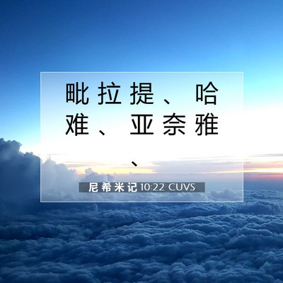 Picture 07 - 尼 希 米 记 10:22 CUVS - 毗 拉 提 、 哈 难 、 亚 奈 雅 - Bible Verse Picture