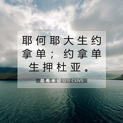 Picture 07 - 尼 希 米 记 12:11 CUVS - 耶 何 耶 大 生 约 拿 单 ； 约 拿 单 - Bible Verse Picture