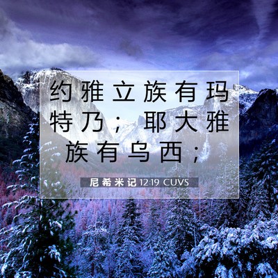 Picture 07 - 尼 希 米 记 12:19 CUVS - 约 雅 立 族 有 玛 特 乃 ； 耶 大 雅 - Bible Verse Picture
