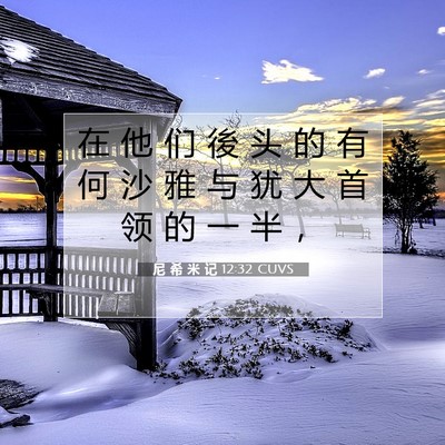 Picture 07 - 尼 希 米 记 12:32 CUVS - 在 他 们 後 头 的 有 何 沙 雅 与 犹 - Bible Verse Picture