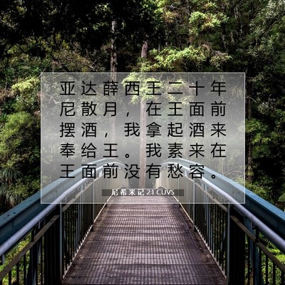 Picture 07 - 尼 希 米 记 2:1 CUVS - 亚 达 薛 西 王 二 十 年 尼 散 月 ， - Bible Verse Picture