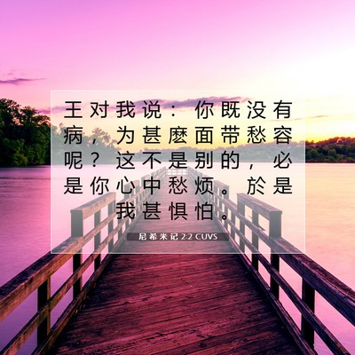 Picture 07 - 尼 希 米 记 2:2 CUVS - 王 对 我 说 ： 你 既 没 有 病 ， 为 - Bible Verse Picture