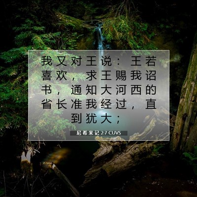 Picture 07 - 尼 希 米 记 2:7 CUVS - 我 又 对 王 说 ： 王 若 喜 欢 ， 求 - Bible Verse Picture