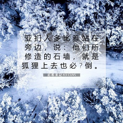 Picture 07 - 尼 希 米 记 4:3 CUVS - 亚 扪 人 多 比 雅 站 在 旁 边 ， 说 - Bible Verse Picture