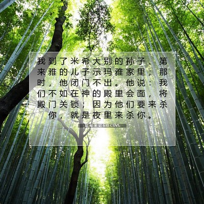 Picture 07 - 尼 希 米 记 6:10 CUVS - 我 到 了 米 希 大 别 的 孙 子 、 第 - Bible Verse Picture