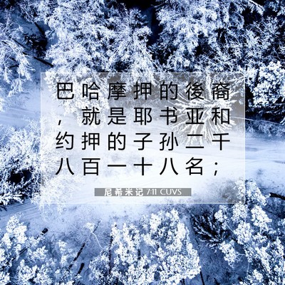 Picture 07 - 尼 希 米 记 7:11 CUVS - 巴 哈 摩 押 的 後 裔 ， 就 是 耶 书 - Bible Verse Picture