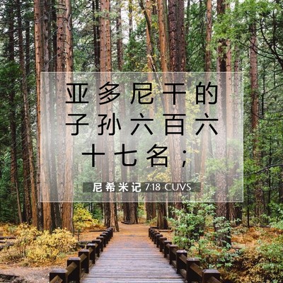 Picture 07 - 尼 希 米 记 7:18 CUVS - 亚 多 尼 干 的 子 孙 六 百 六 十 七 - Bible Verse Picture