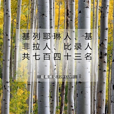 Picture 07 - 尼 希 米 记 7:29 CUVS - 基 列 耶 琳 人 、 基 非 拉 人 、 比 - Bible Verse Picture