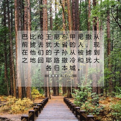 Picture 07 - 尼 希 米 记 7:6 CUVS - 巴 比 伦 王 尼 布 甲 尼 撒 从 前 掳 - Bible Verse Picture