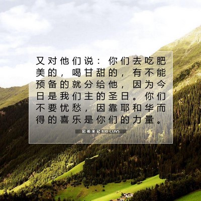 Picture 07 - 尼 希 米 记 8:10 CUVS - 又 对 他 们 说 ： 你 们 去 吃 肥 美 - Bible Verse Picture