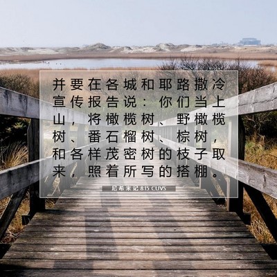 Picture 07 - 尼 希 米 记 8:15 CUVS - 并 要 在 各 城 和 耶 路 撒 冷 宣 传 - Bible Verse Picture