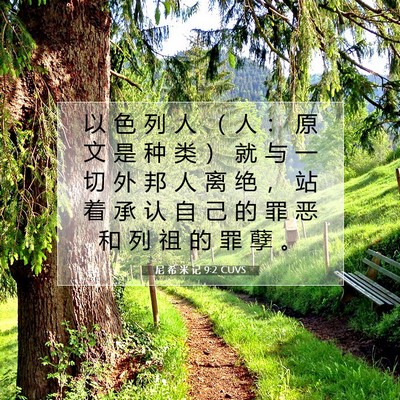 Picture 07 - 尼 希 米 记 9:2 CUVS - 以 色 列 人 （ 人 ： 原 文 是 种 类 - Bible Verse Picture