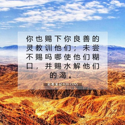 Picture 07 - 尼 希 米 记 9:20 CUVS - 你 也 赐 下 你 良 善 的 灵 教 训 他 - Bible Verse Picture