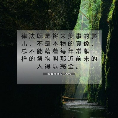 Picture 07 - 希 伯 来 书 10:1 CUVS - 律 法 既 是 将 来 美 事 的 影 儿 ， - Bible Verse Picture