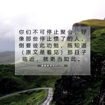 Picture 07 - 希 伯 来 书 10:25 CUVS - 你 们 不 可 停 止 聚 会 ， 好 像 那 - Bible Verse Picture