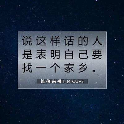 Picture 07 - 希 伯 来 书 11:14 CUVS - 说 这 样 话 的 人 是 表 明 自 己 要 - Bible Verse Picture