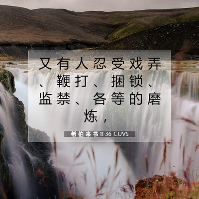 Picture 07 - 希 伯 来 书 11:36 CUVS - 又 有 人 忍 受 戏 弄 、 鞭 打 、 捆 - Bible Verse Picture