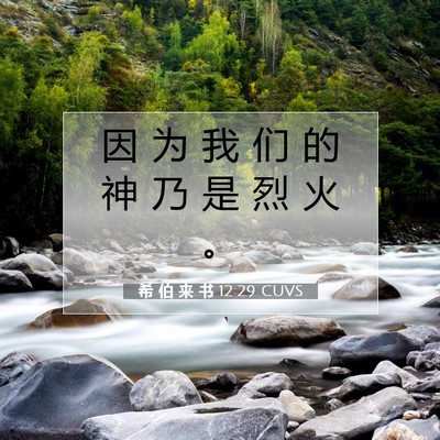 Picture 07 - 希 伯 来 书 12:29 CUVS - 因 为 我 们 的 神 乃 是 烈 火 - Bible Verse Picture