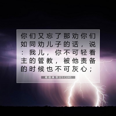 Picture 07 - 希 伯 来 书 12:5 CUVS - 你 们 又 忘 了 那 劝 你 们 如 同 劝 - Bible Verse Picture