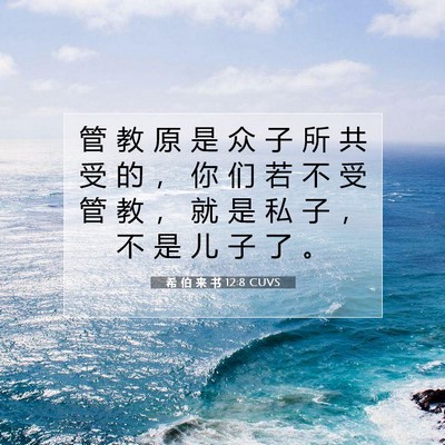 Picture 07 - 希 伯 来 书 12:8 CUVS - 管 教 原 是 众 子 所 共 受 的 ， 你 - Bible Verse Picture