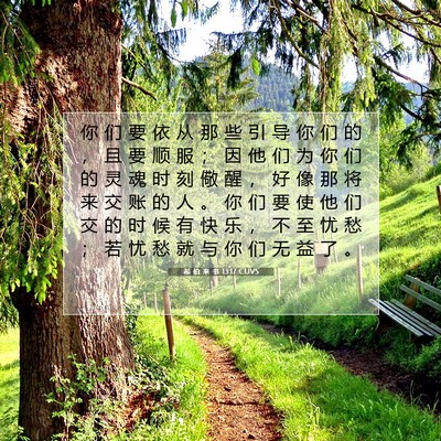 Picture 07 - 希 伯 来 书 13:17 CUVS - 你 们 要 依 从 那 些 引 导 你 们 的 - Bible Verse Picture