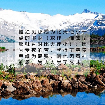 Picture 07 - 希 伯 来 书 2:9 CUVS - 惟 独 见 那 成 为 比 天 使 小 一 点 - Bible Verse Picture