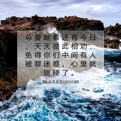 Picture 07 - 希 伯 来 书 3:13 CUVS - 总 要 趁 着 还 有 今 日 ， 天 天 彼 - Bible Verse Picture