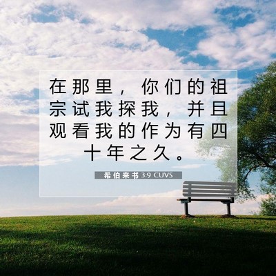 Picture 07 - 希 伯 来 书 3:9 CUVS - 在 那 里 ， 你 们 的 祖 宗 试 我 探 - Bible Verse Picture