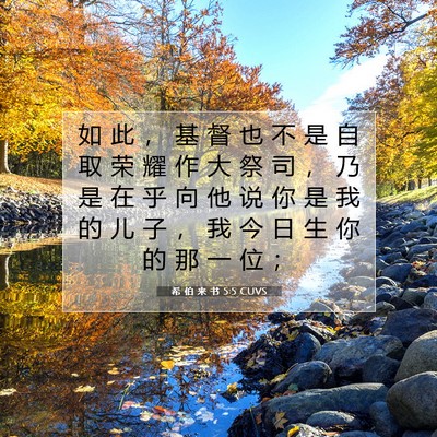 Picture 07 - 希 伯 来 书 5:5 CUVS - 如 此 ， 基 督 也 不 是 自 取 荣 耀 - Bible Verse Picture