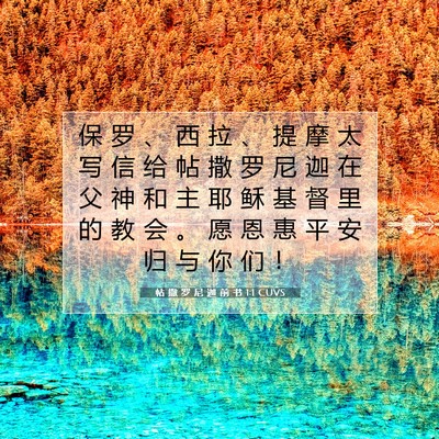 Picture 07 - 帖 撒 罗 尼 迦 前 书 1:1 CUVS - 保 罗 、 西 拉 、 提 摩 太 写 信 给 - Bible Verse Picture