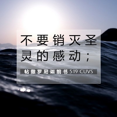 Picture 07 - 帖 撒 罗 尼 迦 前 书 5:19 CUVS - 不 要 销 灭 圣 灵 的 感 动 - Bible Verse Picture