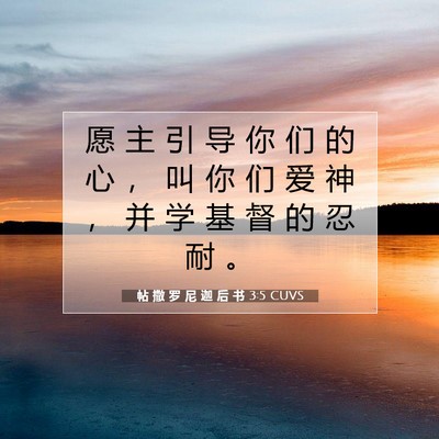 Picture 07 - 帖 撒 罗 尼 迦 后 书 3:5 CUVS - 愿 主 引 导 你 们 的 心 ， 叫 你 们 - Bible Verse Picture