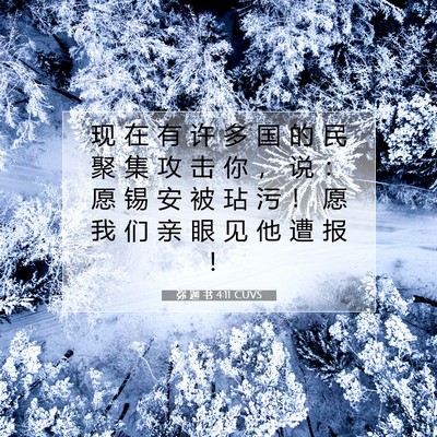 Picture 07 - 弥 迦 书 4:11 CUVS - 现 在 有 许 多 国 的 民 聚 集 攻 击 - Bible Verse Picture