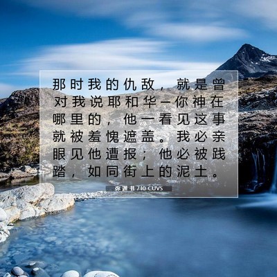 Picture 07 - 弥 迦 书 7:10 CUVS - 那 时 我 的 仇 敌 ， 就 是 曾 对 我 - Bible Verse Picture