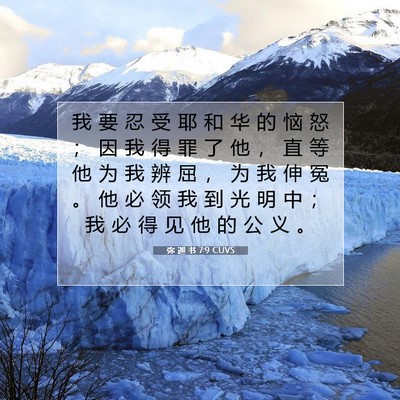 Picture 07 - 弥 迦 书 7:9 CUVS - 我 要 忍 受 耶 和 华 的 恼 怒 ； 因 - Bible Verse Picture