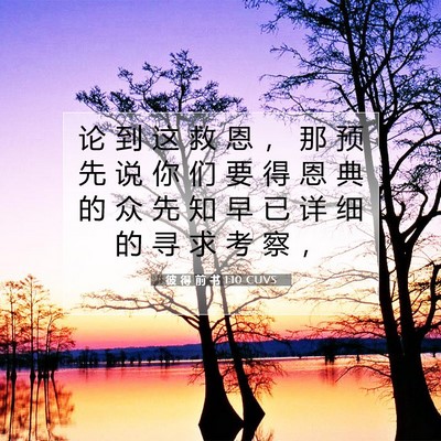 Picture 07 - 彼 得 前 书 1:10 CUVS - 论 到 这 救 恩 ， 那 预 先 说 你 们 - Bible Verse Picture