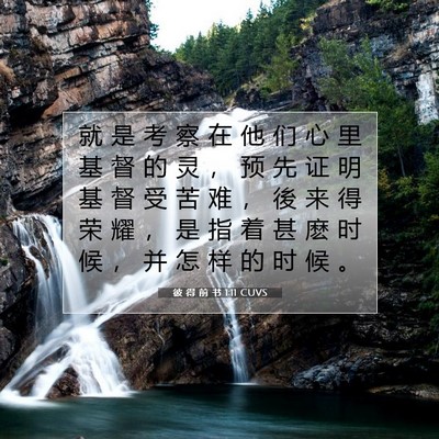 Picture 07 - 彼 得 前 书 1:11 CUVS - 就 是 考 察 在 他 们 心 里 基 督 的 - Bible Verse Picture