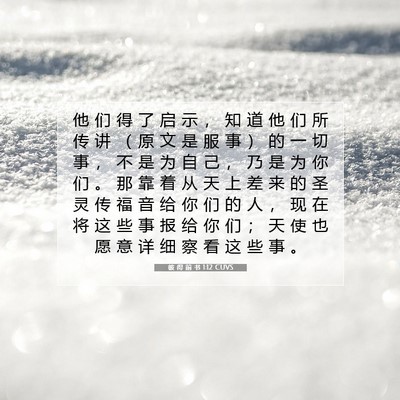 Picture 07 - 彼 得 前 书 1:12 CUVS - 他 们 得 了 启 示 ， 知 道 他 们 所 - Bible Verse Picture