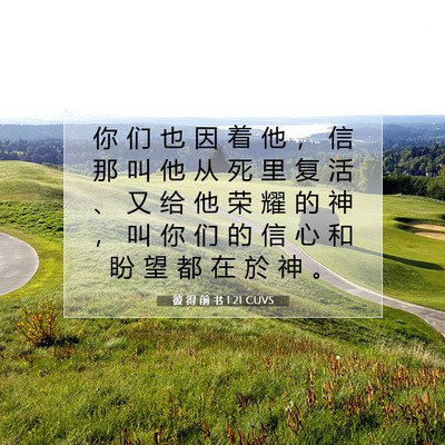 Picture 07 - 彼 得 前 书 1:21 CUVS - 你 们 也 因 着 他 ， 信 那 叫 他 从 - Bible Verse Picture