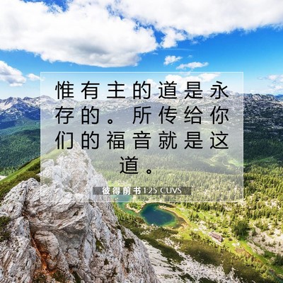 Picture 07 - 彼 得 前 书 1:25 CUVS - 惟 有 主 的 道 是 永 存 的 。 所 传 - Bible Verse Picture