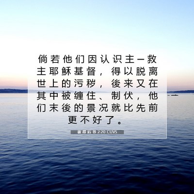 Picture 07 - 彼 得 后 书 2:20 CUVS - 倘 若 他 们 因 认 识 主 ─ 救 主 耶 - Bible Verse Picture