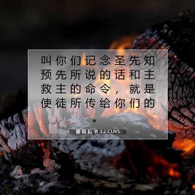 Picture 07 - 彼 得 后 书 3:2 CUVS - 叫 你 们 记 念 圣 先 知 预 先 所 说 - Bible Verse Picture